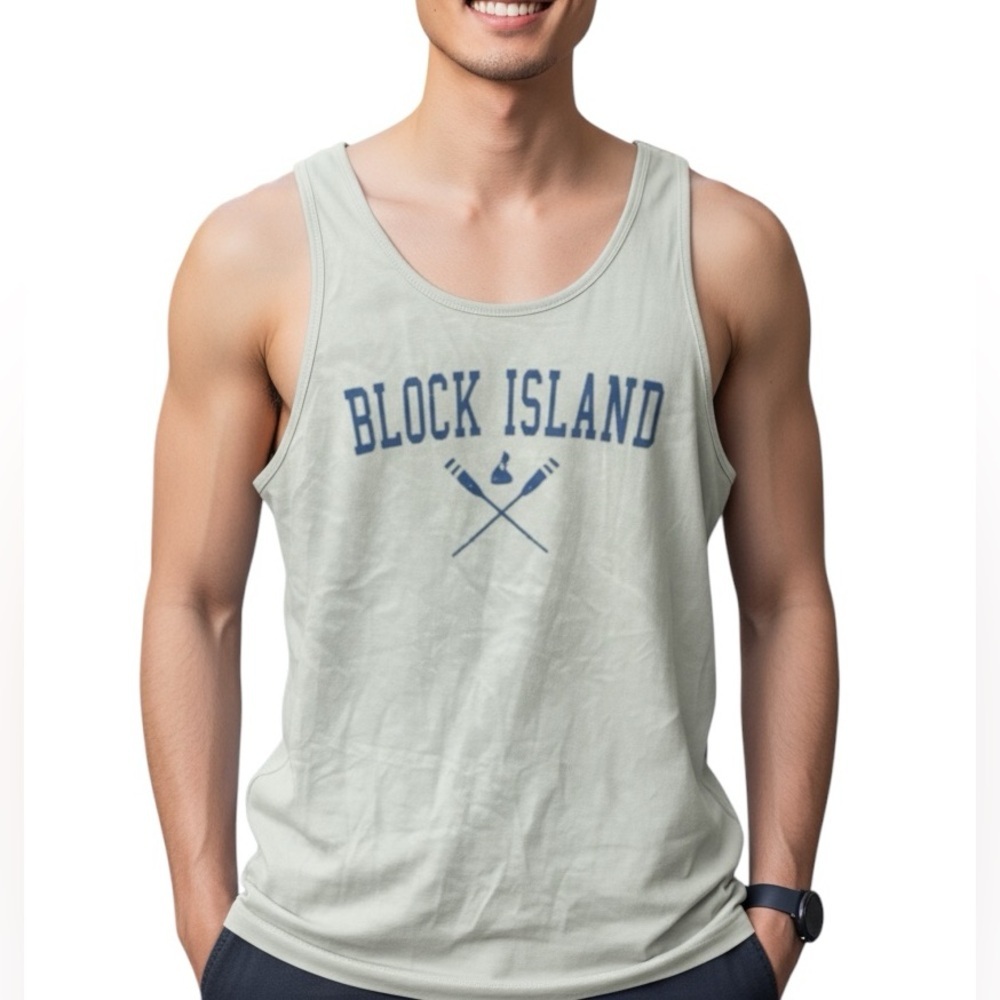 COMFORT COLORS BLOCK ISLAND tank top for men size medium nautical beachwear